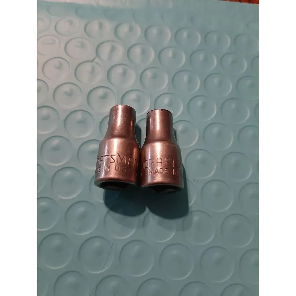 Vintage Craftsman Lot 2 3/16" 6 and 12 Point 1/4" Drive Sockets